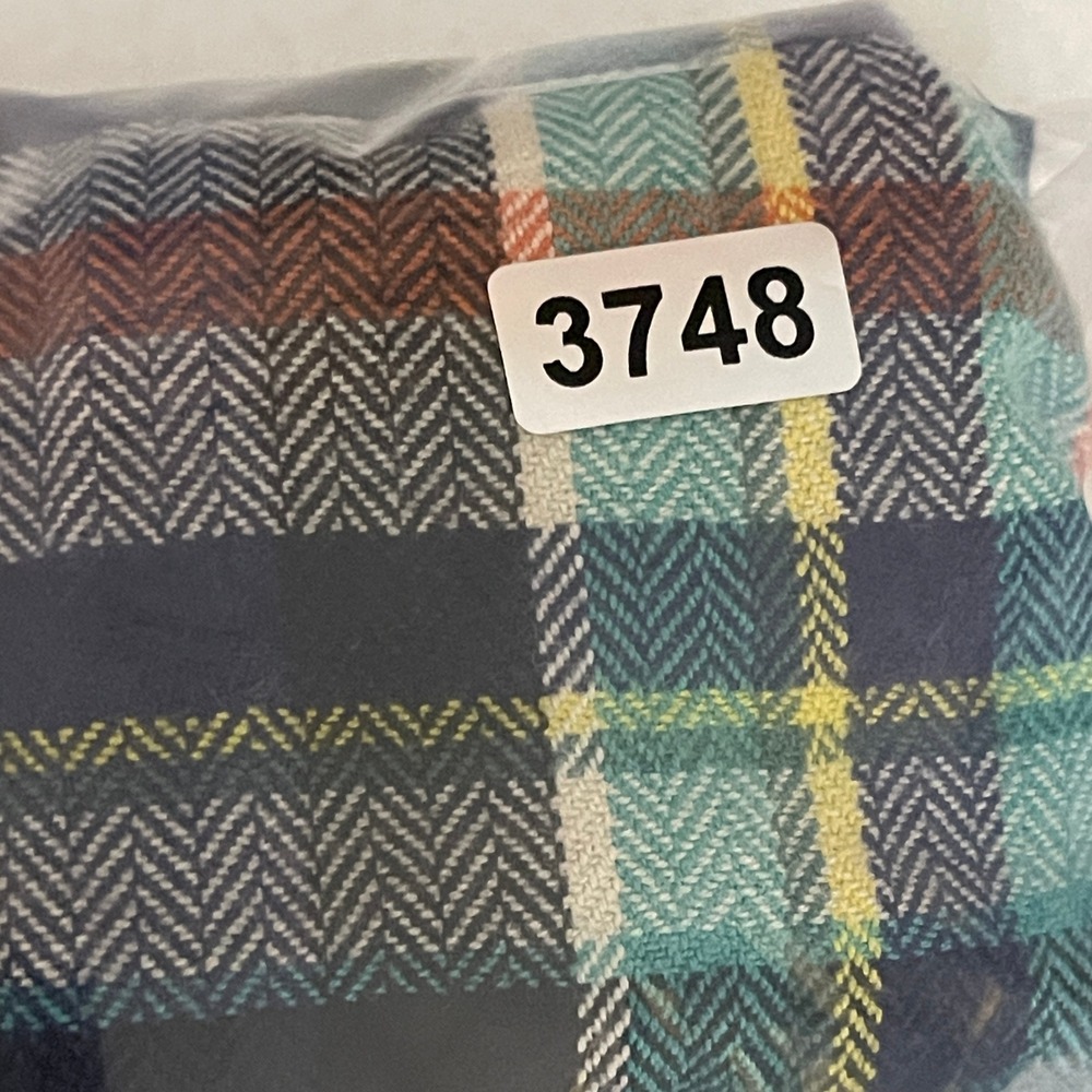 J.Crew Button Down Shirt Mens S Blue Plaid Sporting Goods Flannel Y2K Vintage - Picture 10 of 11